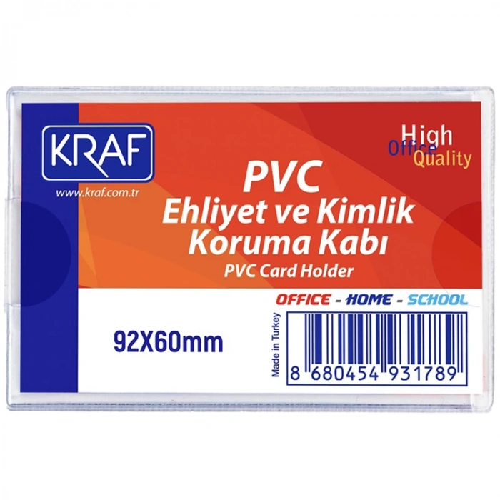 KRAF PVC EHLİYET & KİMLİK KORUMA KABI 92x60mm. - TEKLİ