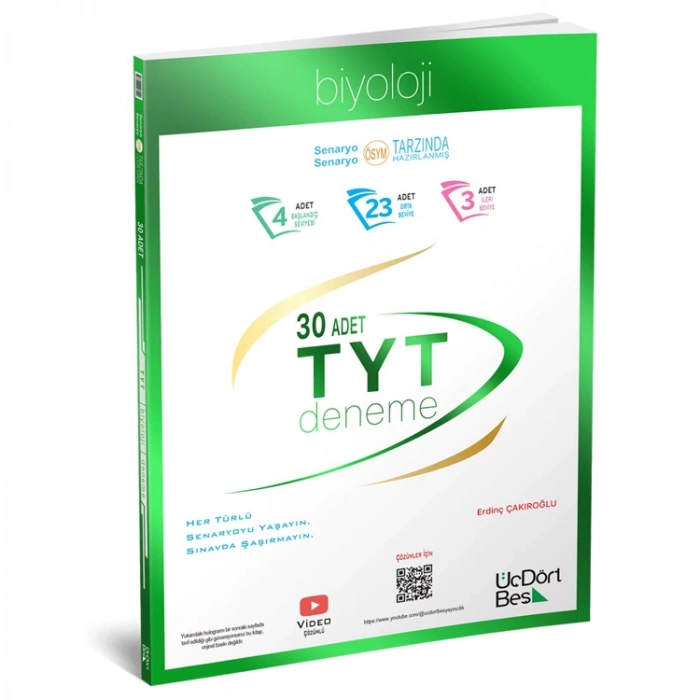 ÜÇDÖRTBEŞ TYT BİYOLOJİ 30LU DENEME