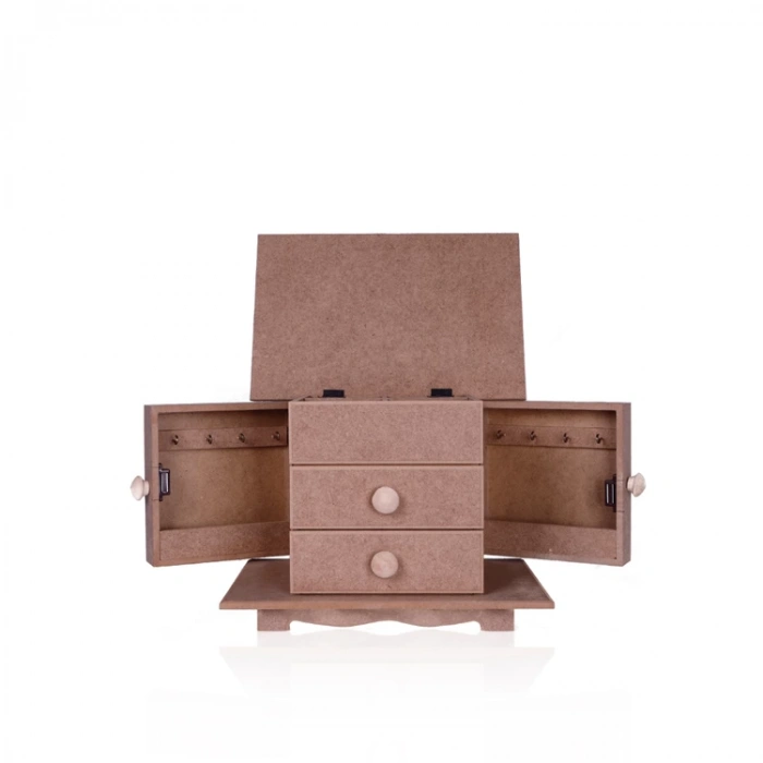 TEKNOPOİNT AHŞAP HOBY KT57 İKİ ÇEKMECELİ YAN AÇILIR KUTU