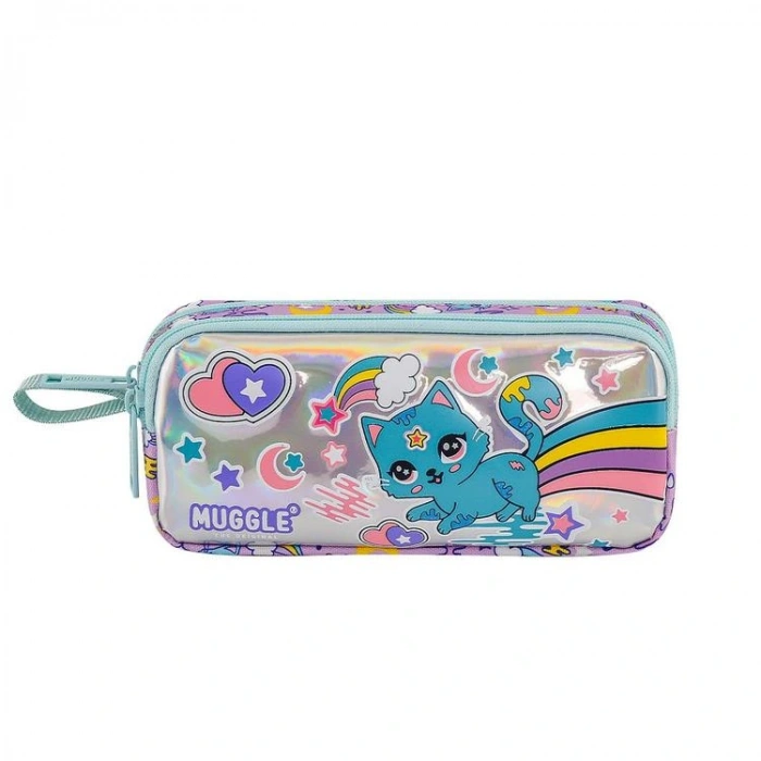 MUGGLE MU-7433 SWEET CAT MOR 2 BÖLMELİ KALEM ÇANTASI