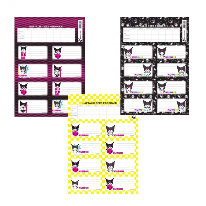 KESKİN 220130 KROMİ DERS PROGRAMLI OKUL ETİKETİ 3LÜ