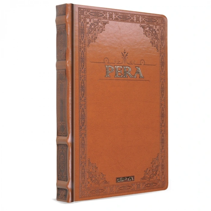 GIPTA 1993 PERA İPLİK DİKİŞLİ DERİ KAPAK 17X24 160YP. ÇİZGİSİZ DEFTER