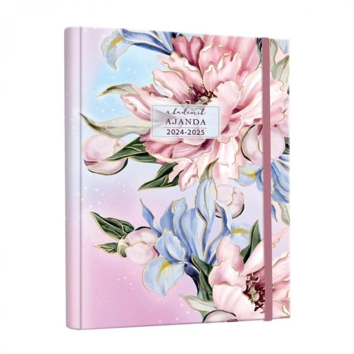 VICTORIAS JOURNALS 1262 GİZLİ SPİRALLİ 17x23  LASTİKLİ SERT KAPAK 2024-2025  AKADEMİK AJANDA