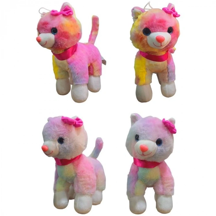 HALLEY PELUŞ PL62340 PEMBE TOKALI KEDİ 30 CM.