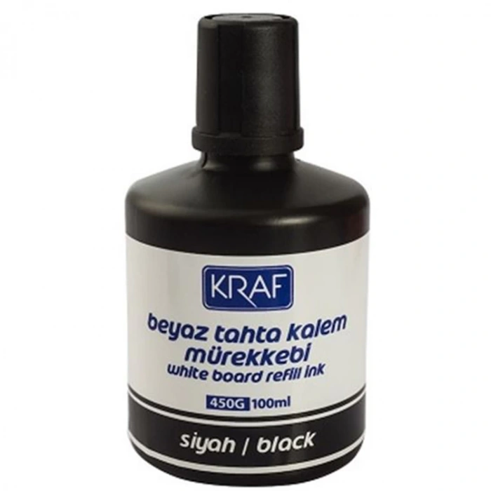 KRAF 450G  BEYAZ TAHTA KALEM MÜREKKEBİ SİYAH 100ML.