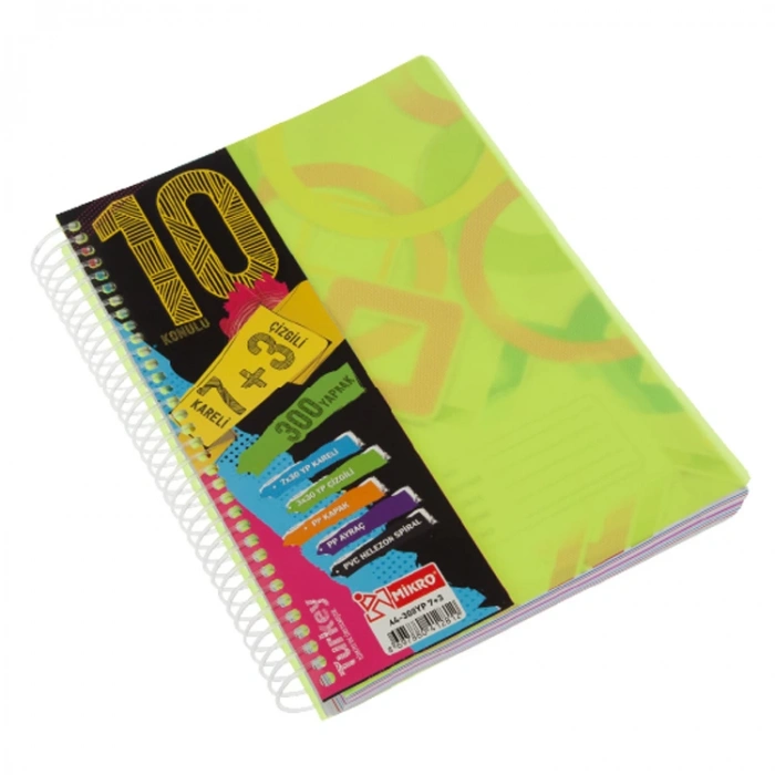 MİKRO A4-300 YP.EKONOMİK 7+3 AYRAÇLI OKUL DEFTERİ