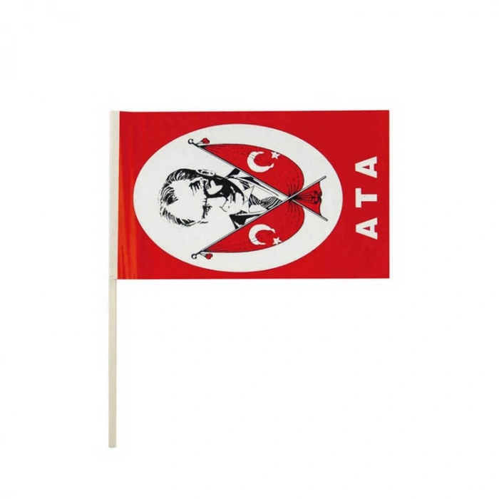 TEKNOPOİNT SOPALI ATALI BAYRAK BÜYÜK BOY 22x32cm - TEKLİ