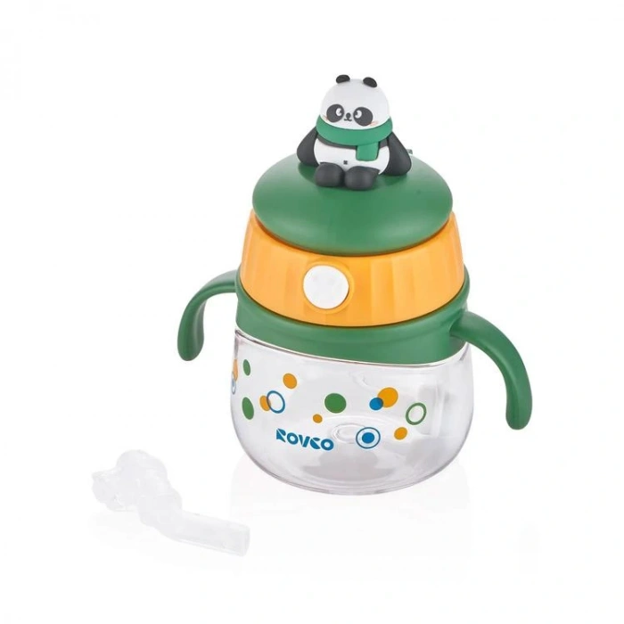 VAGONLIFE ROVCO PİPETLİ PANDA MASKOTLU ÇOCUK  MATARASI B1051 240 ML 6 AY +