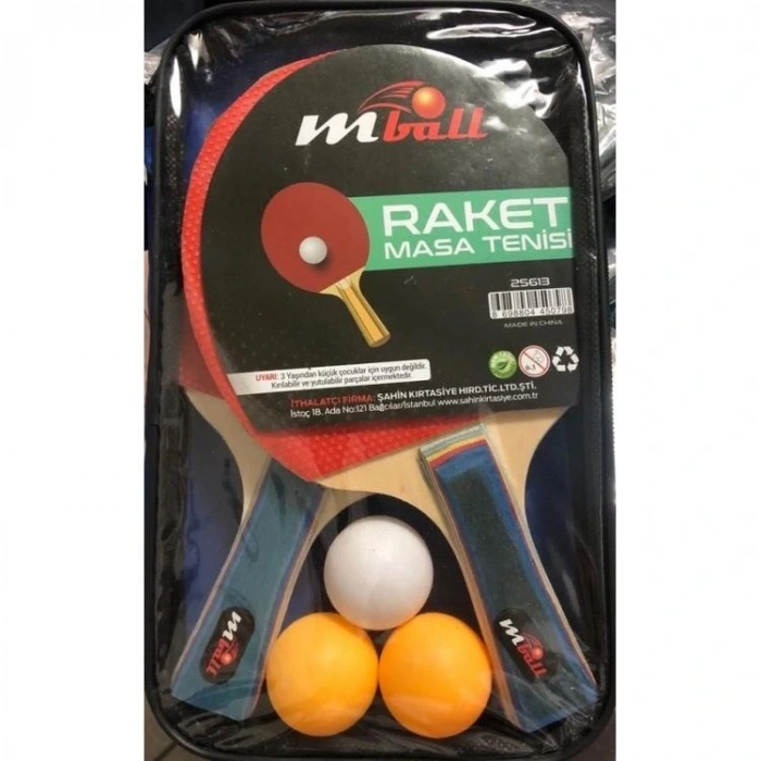 MİKRO 25613 MBALL ÇANTALI PİNPON TOPU İKİLİ RAKET MASA TENİSİ SETİ