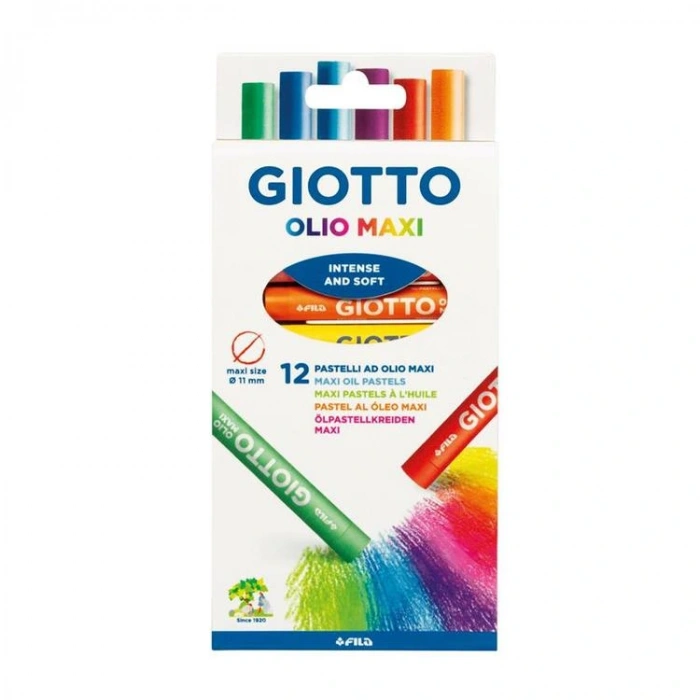 GIOTTO OLIO MAXI YAĞLI PASTEL BOYA 12 Lİ  ASKILI PAKET 293400