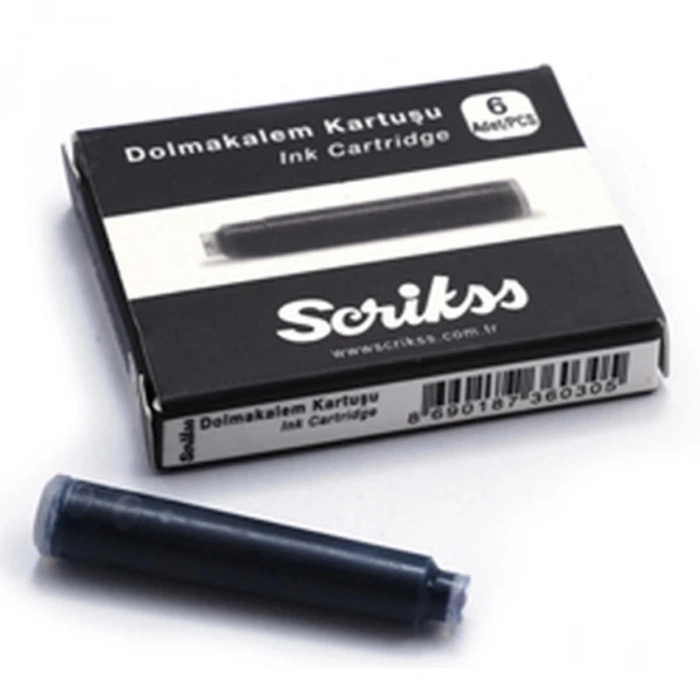 SCRIKSS DOLMA KALEM KARTUŞU 6LI SİYAH