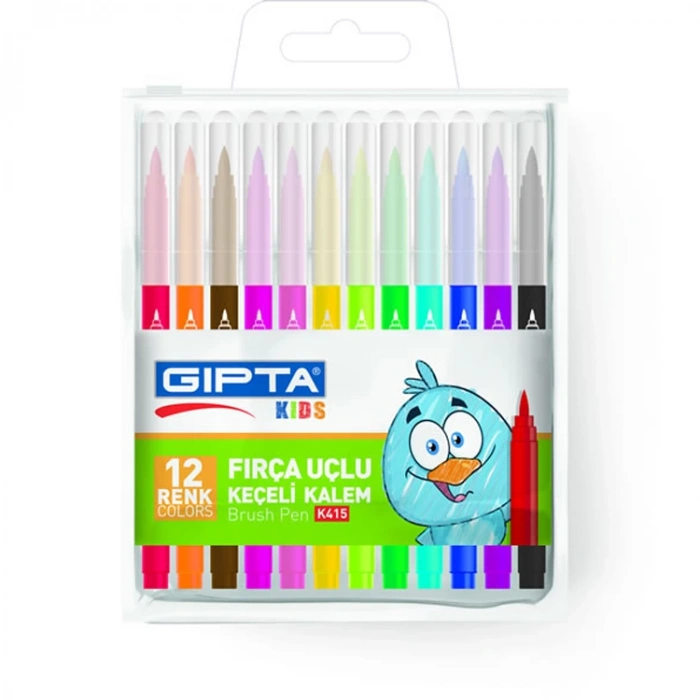 GIPTA K4151 FIRÇA UÇLU KEÇELİ KALEM 12Lİ