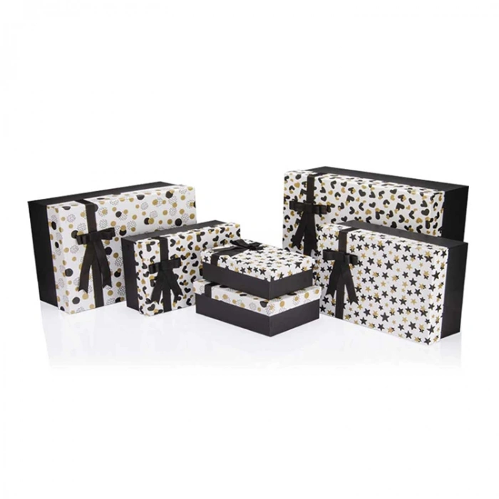 GIPTA BLACK WHITE GOLD DİKDÖRTGEN HEDİYE KUTUSU BX6856 E 230x315x125mm