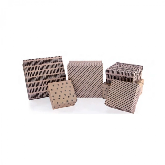 GIPTA CRAFTY BLACK KARE HEDİYE KUTUSU BX0130 C 180x180x95mm