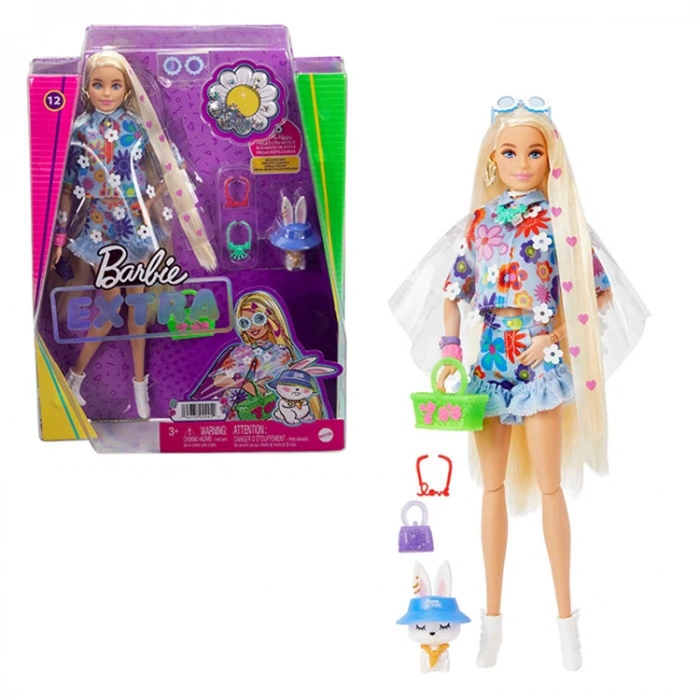 MATTEL HDJ45  BARBIE  EXTRA MAVİ ETEKLİ BEBEK