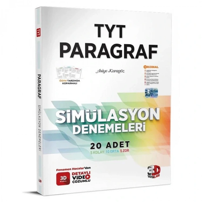 3D YAYINLARI TYT PARAGRAF SİMÜLASYON 20li DENEMELE