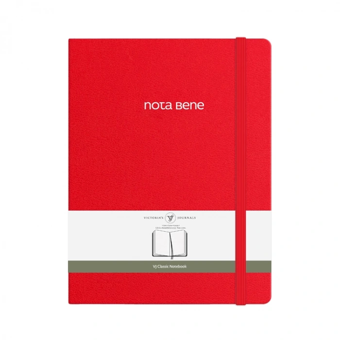 VICTORIAS JOURNALS NOTE BENE 9213 CLASSIC NOTEBOOK SERT KAPAK 19x25cm 70gr.320 YP. ÇİZGİLİ DEFTER KIRMIZI