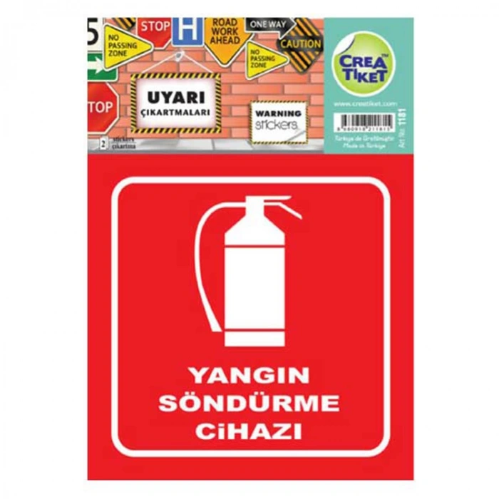 CREA UYARI ETİKETİ -  YANGIN SÖNDÜRME CİHAZI İŞARETİ 1181