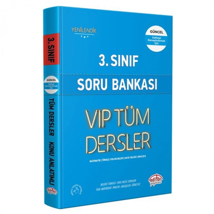 EDİTÖR 3. SINIF VIP TÜM DERSLER SORU BANKASI MAVİ KİTAP