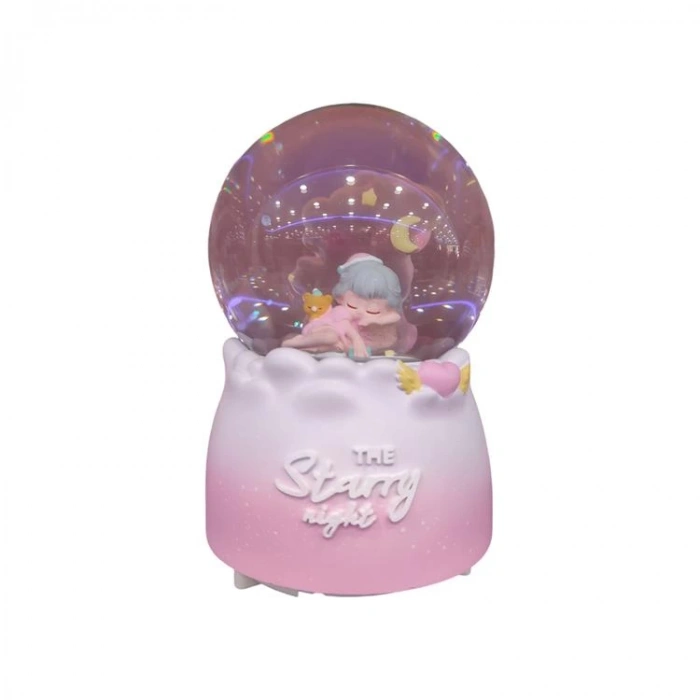 CEREN HDY0454 ORTA BOY HEDİYELİK MÜZİKLİ IŞIKLI ETRAFINDA DÖNEBİLEN KAR ATAN KAR KÜRESİ (PİLLİ) THE STARRY NIGHT
