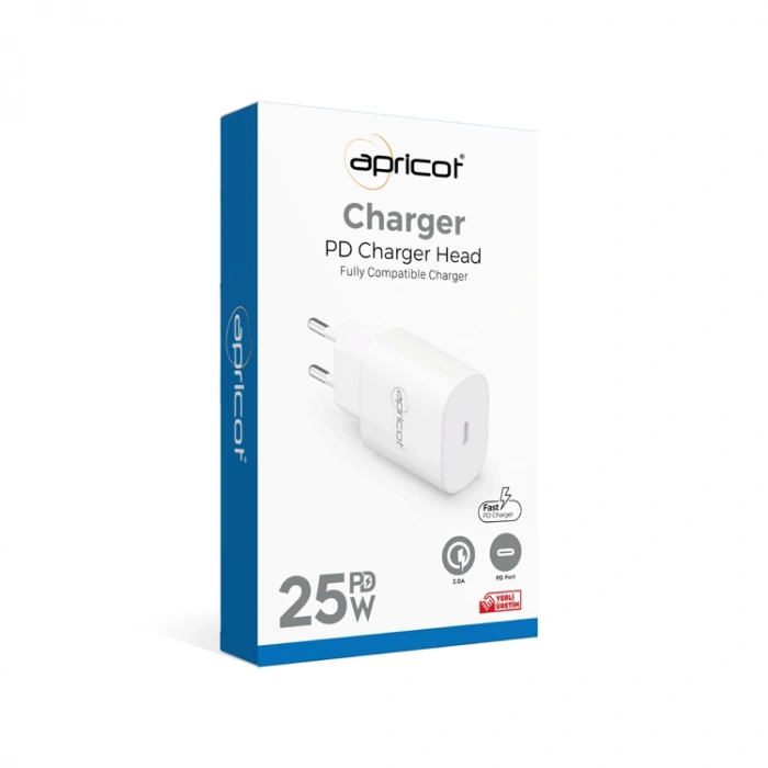 APRİCOT APC-PD25 TYPE-C 25W BEYAZ ŞARJ ADAPTÖRÜ