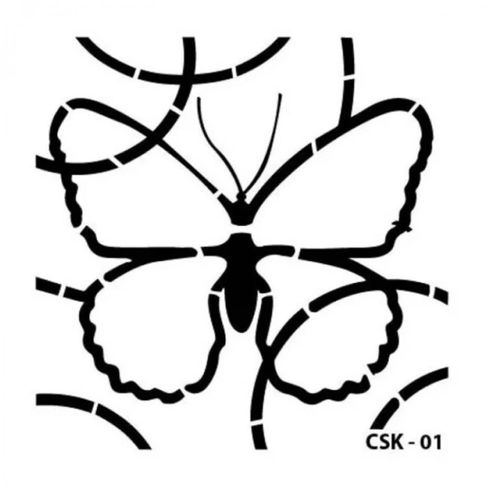 MİART CSK-01 STENCİL ŞABLON 15x15 - KELEBEK