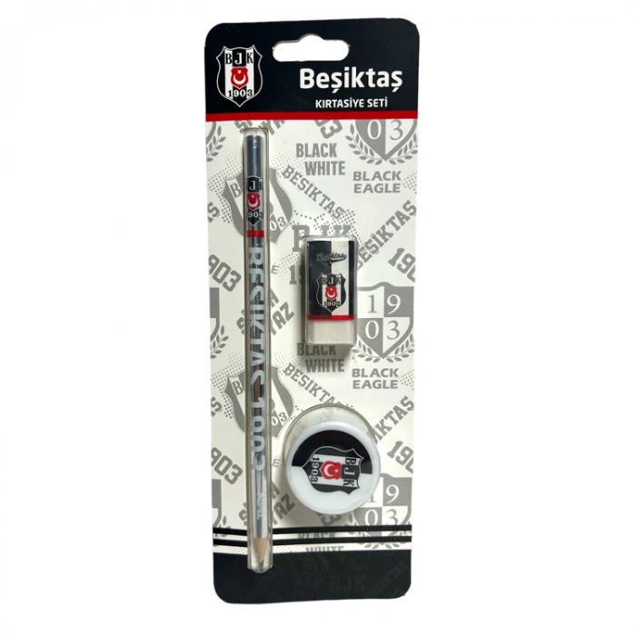 TMN BEŞİKTAŞ KALEM KALEMTRAŞ SİLGİ 3LÜ KIRTASİYE SETİ 474468