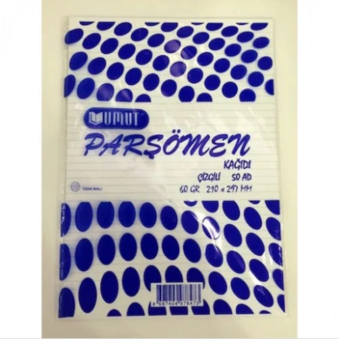 UMUT PARŞÖMEN KAĞIDI ÇİZGİLİ A4 50Lİ  97847