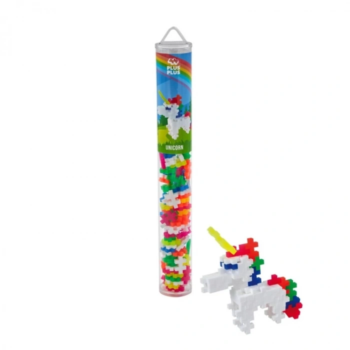 PLUS-PLUS 4109 UNICORN MİNİ MİX BLOK PUZZLE YAPI SETİ 100 PARÇA TÜP