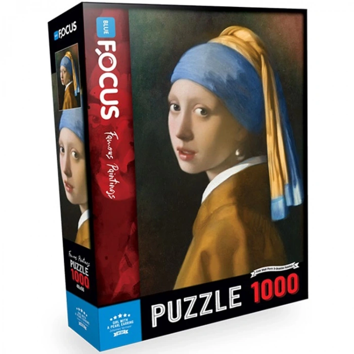 BLUE FOCUS BF267 İNCİ KÜPELİ KIZ PUZZLE YAPBOZ 48x66 1000 PARÇA