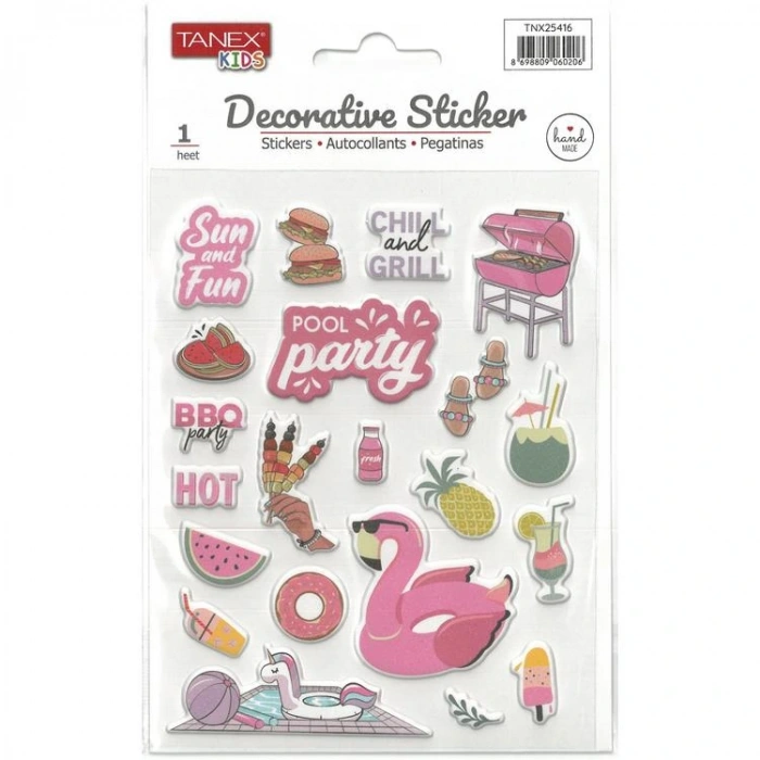 TANEX KIDS TNX-25416 DEKORATİF ETİKETLER - PUFFY HAVUZ PARTİSİ SERİSİ STICKER - TEKLİ