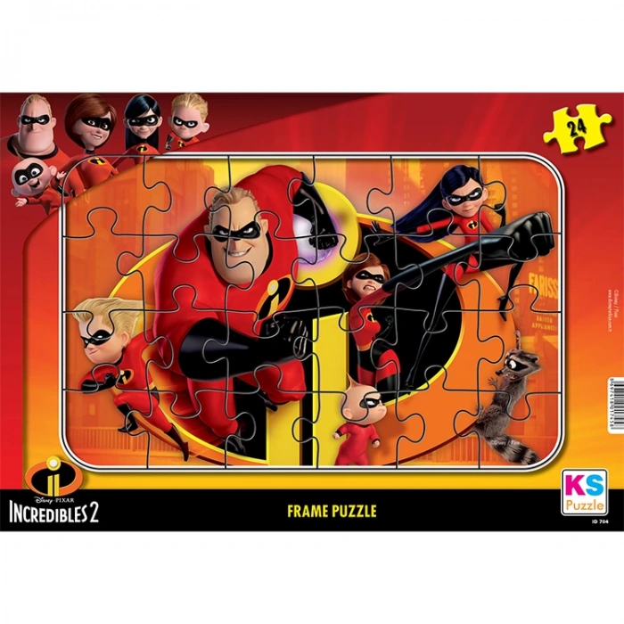 KS GAMES T694 DISNEY PIXAR INCREDIBLES 2 FRAME YAPBOZ/PUZZLE 24 PARÇA  3+