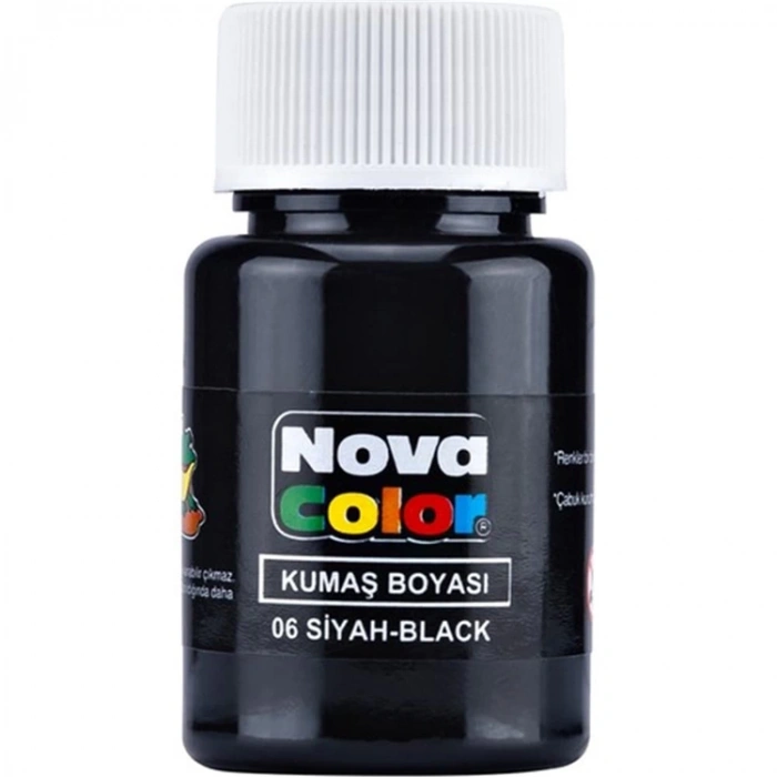 NOVA COLOR SİYAH 30 CC ŞİŞE KUMAŞ BOYASI