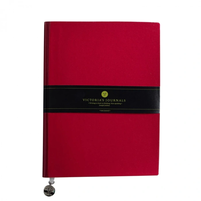 VICTORIAS JOURNALS 1081 SMYTH RUGAN ESNEK KAPAK 19x25cm 80gr. 96YP. ÇİZGİLİ DEFTER KIRMIZI