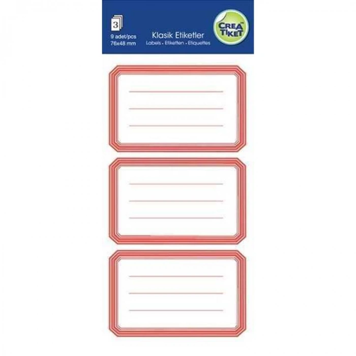 CREA ETİKET - 1266 KLASİK ETİKET KIRMIZI 3LÜ (9)