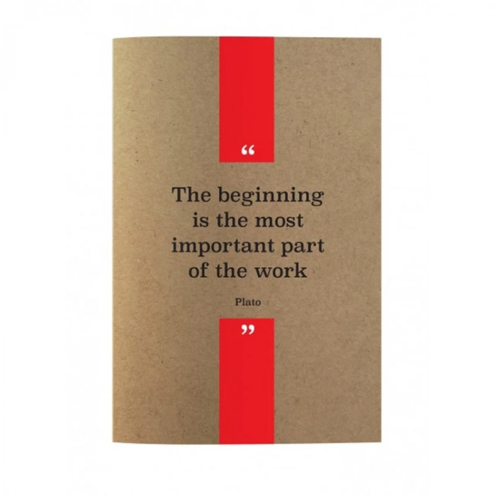 DEFFTER KRAFT QUOTES FROM THINKERS / PLATO KARTON KAPAK DİKİŞLİ NOKTALI A5 DEFTER 30 YP