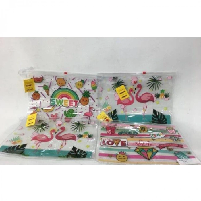 KAHRAMAN KİWOO DESİNG ŞEFFAF FERMUARLI BÜYÜK EL ÇANTASI  KW-0016