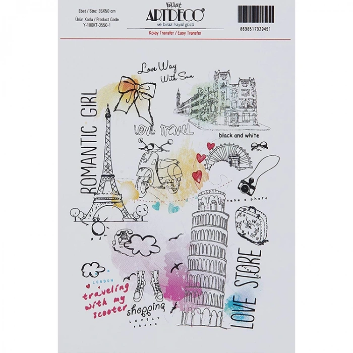 ARTDECO KOLAY TRANSFER 35X50CM DESEN NO:1