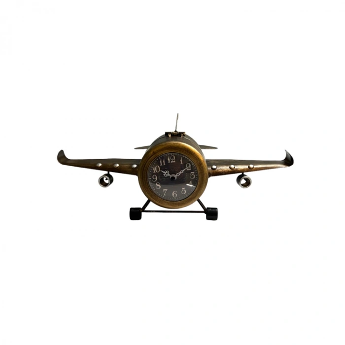 KAKOSAN UÇAK FİGÜRLÜ ANTİK MASA SAATİ NO:10