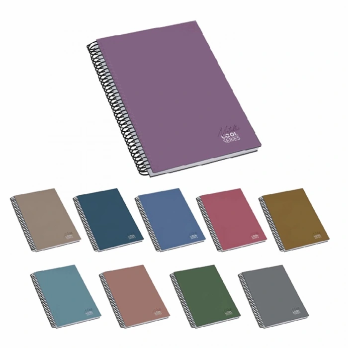 MİKRO COOL METALİK SPİRALLİ SERT KAPAK 17X24 120YP. ÇİZGİLİ DEFTER