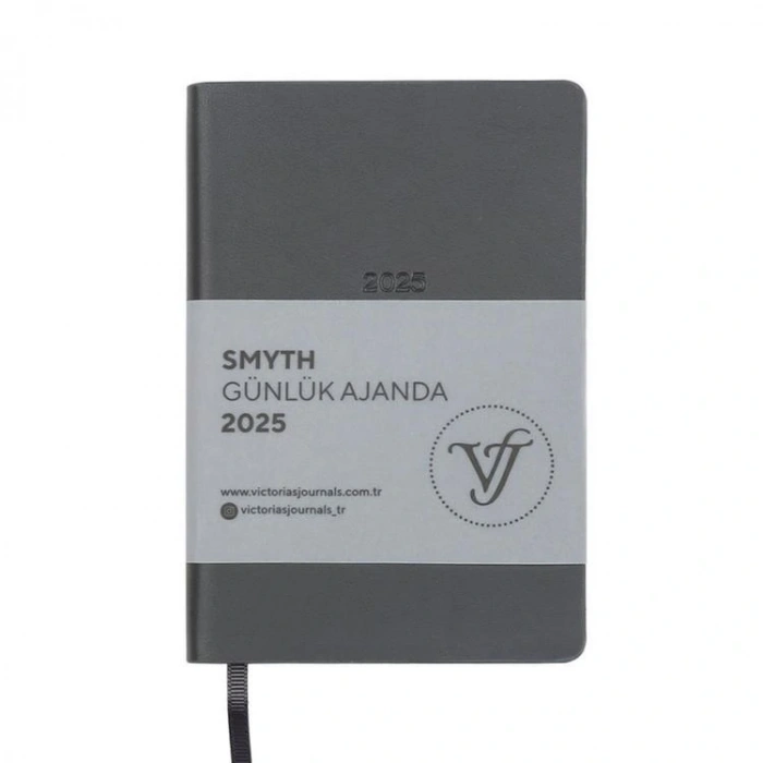 VICTORIAS JOURNALS 124-1492 9X14 SMYTH LASTİKLİ GÜNLÜK AJANDA A5 - GRİ