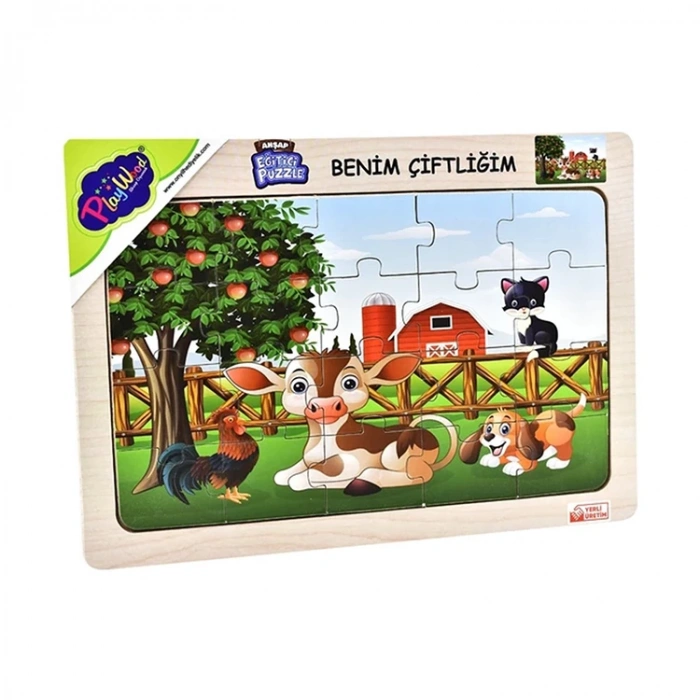 ONYIL 57/58/59/60 AHŞAP EĞİTİCİ PUZZLE/YAPBOZ BENİM ÇİFTLİĞİ 20 PARÇA