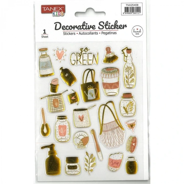 TANEX KIDS TNX-25408 DEKORATİF ETİKETLER - PUFFY ÇİÇEK SERİSİ STICKER - TEKLİ