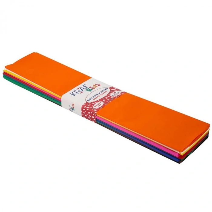 KRAF KIDS  KRAPON KAĞIDI 50x200mm KARIŞIK RENK 10lu  KK50