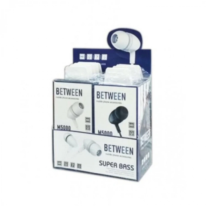 BETWEEN M5000 KULAK İÇİ MİKROFONLU KULAKLIK SİYAH-BEYAZ