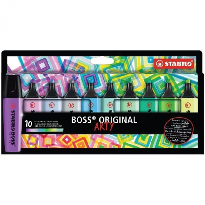 STABILO BOSS ORIGINAL 70/10-2-20 FOSFORLU KALEM SETİ 10 LU SOĞUK RENKLER