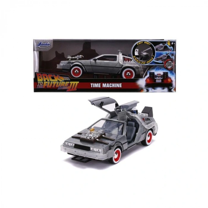 SİMBA JADA 3255027 GELECEĞE DÖNÜŞ III 1:24 TIME MACHINE DIE-CAST MODEL ARABA KUTULU 8+