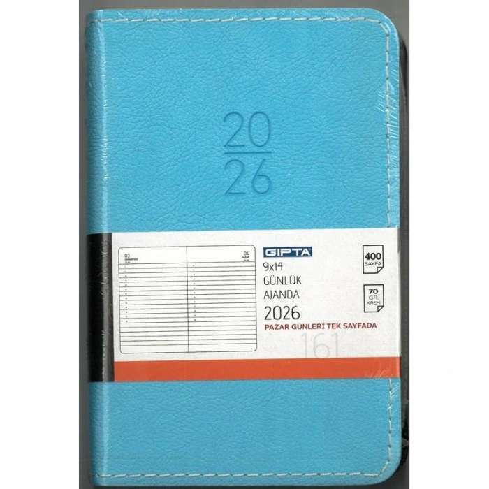 GIPTA 161-MMK MAXMİNİ 9X14  İPLİK DİKİŞLİ TERMO DERİ KAPAK GÜNLÜK AJANDA - TEKLİ