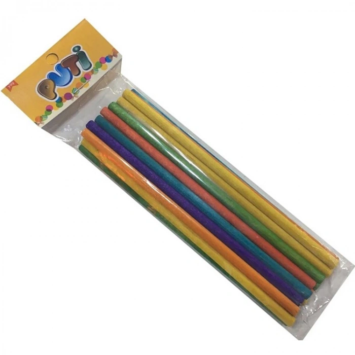 PUTİ 4704  RENKLİ SİLİNDİR ÇÖP ÇUBUĞU 15 CM - 24 lü