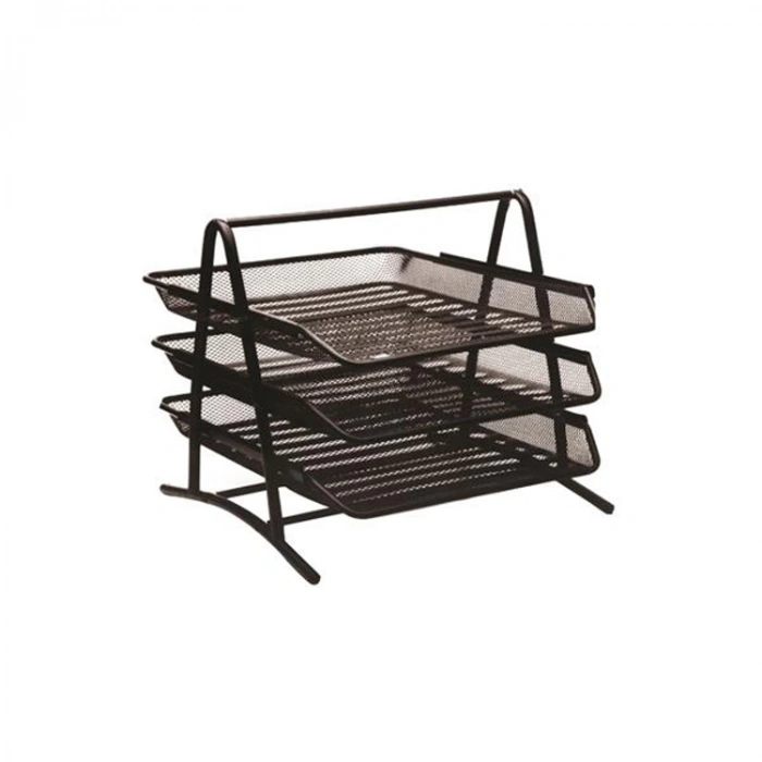 KRAF PERFORE EVRAK RAFI METAL 3 KATLI 460G SİYAH